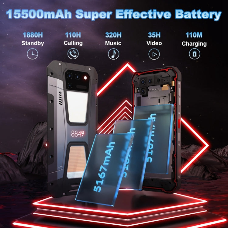 Waterproof Dustproof Shockproof, Side Fingerprint Identification, 15500mAh Battery, 6.79 inch Android 13 MTK6789 Octa Core up to 2.2GHz, Network: 4G, NFC, Global Version, Tank 2