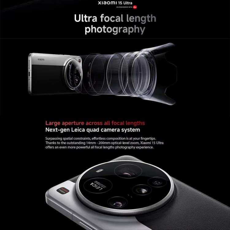 Xiaomi 15 Ultra Global, 16GB+1TB, 3D Ultrasonic Fingerprint, 200MP Camera, 6.73 inch Xiaomi HyperOS 2 Snapdragon 8 Elite Octa Core 3nm, NFC, Network: 5G
