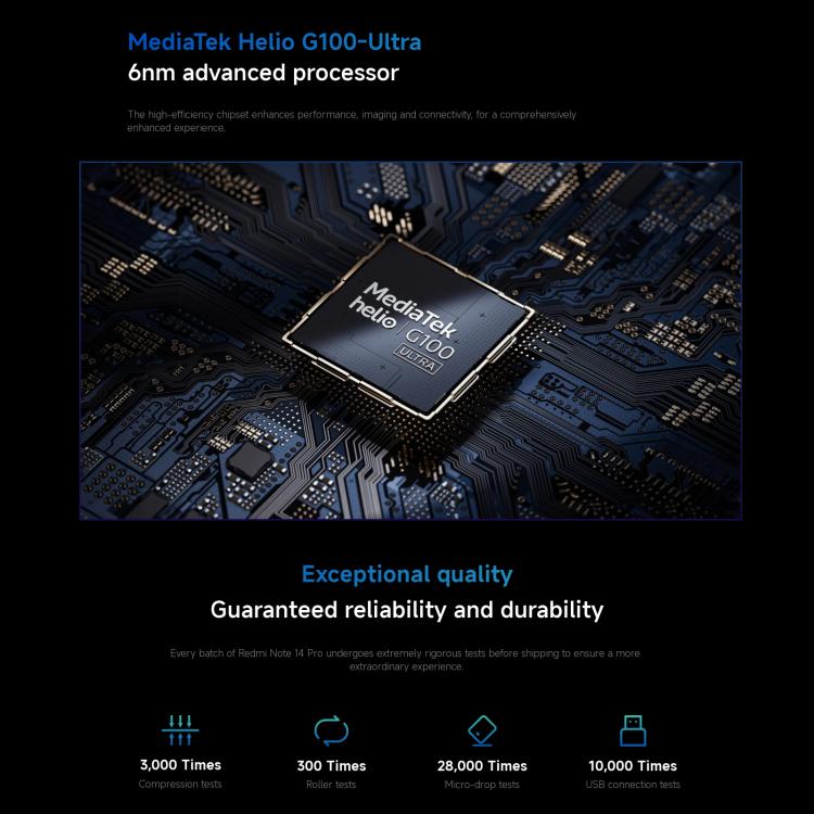 Xiaomi Redmi Note 14 Pro 4G Global, 12GB+256GB, In-screen Fingerprint, 6.67 inch Xiaomi HyperOS Helio G100-Ultra Octa Core, NFC, Network: 4G, Note 14 Pro 4G, 12GB+256GB(Black)