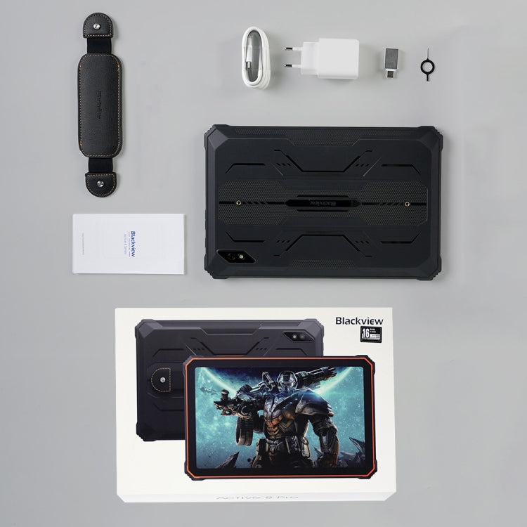 Blackview Active 8 Pro 4G Rugged Tablet, 10.36 inch 8GB+256GB Android 14 MT6789 Octa Core Support Dual SIM, Global Version with Google Play, EU Plug