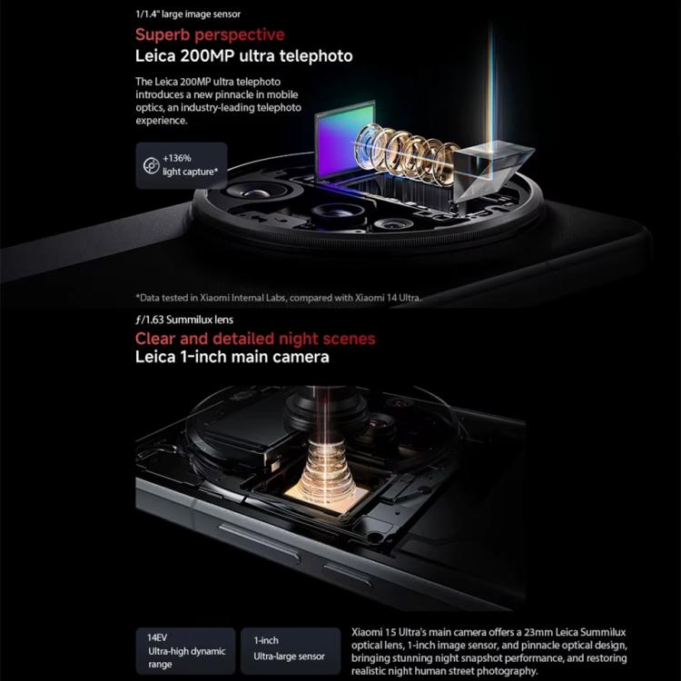 Xiaomi 15 Ultra Global, 16GB+1TB, 3D Ultrasonic Fingerprint, 200MP Camera, 6.73 inch Xiaomi HyperOS 2 Snapdragon 8 Elite Octa Core 3nm, NFC, Network: 5G