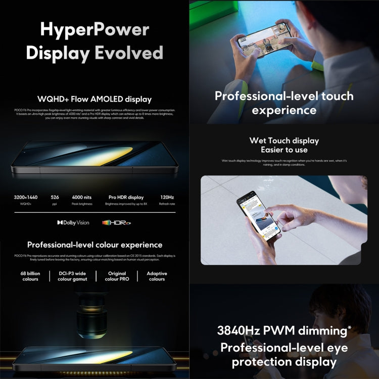 Xiaomi POCO F6 Pro Global, 12GB+512GB, In-screen Fingerprint, 6.67 inch Xiaomi HyperOS Snapdragon 8 Gen 2 Octa Core 3.19GHz, NFC, Network: 5G