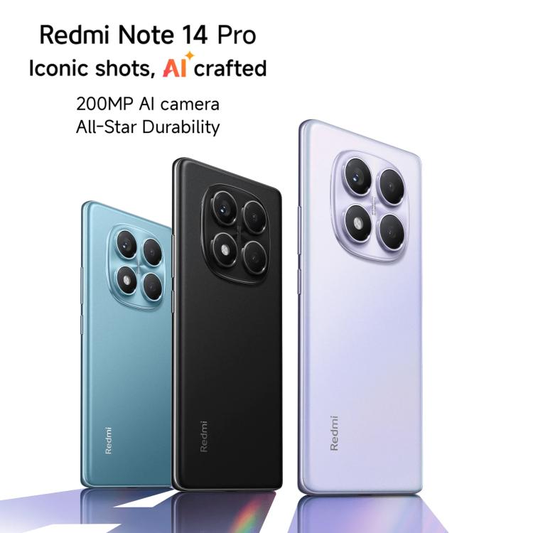 Xiaomi Redmi Note 14 Pro 4G Global, 12GB+256GB, In-screen Fingerprint, 6.67 inch Xiaomi HyperOS Helio G100-Ultra Octa Core, NFC, Network: 4G