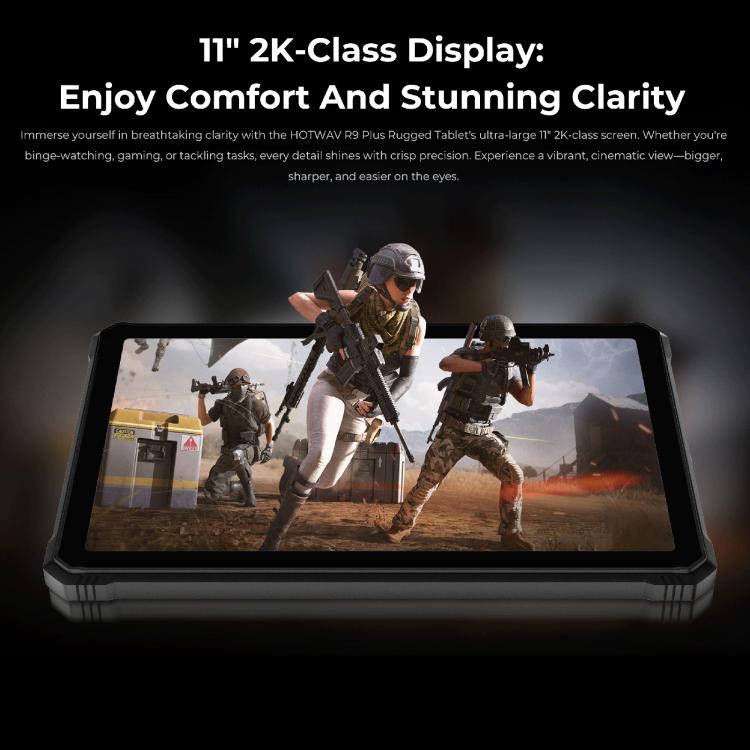 HOTWAV Tab R9 Plus IP68/IP69K Rugged Tablet, 8GB+512GB, 11 inch Android 14 Unisoc T7280 Octa Core 4G Network, Global Version with Google Play, EU Plug