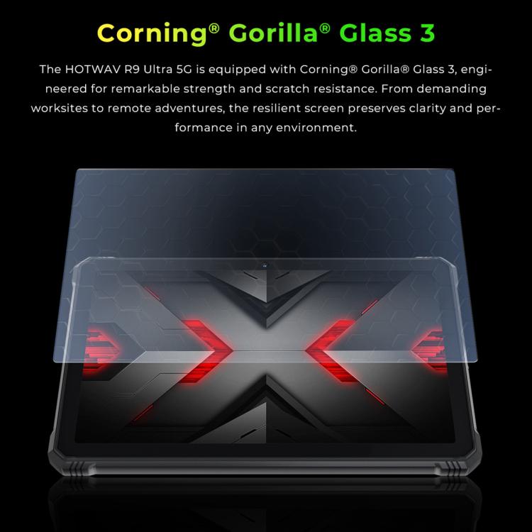 HOTWAV Tab R9 Ultra IP68/IP69K Rugged Tablet, 8GB+512GB, 11 inch Android 15 Unisoc T8200 Octa Core 5G Network, Global Version with Google Play, EU Plug