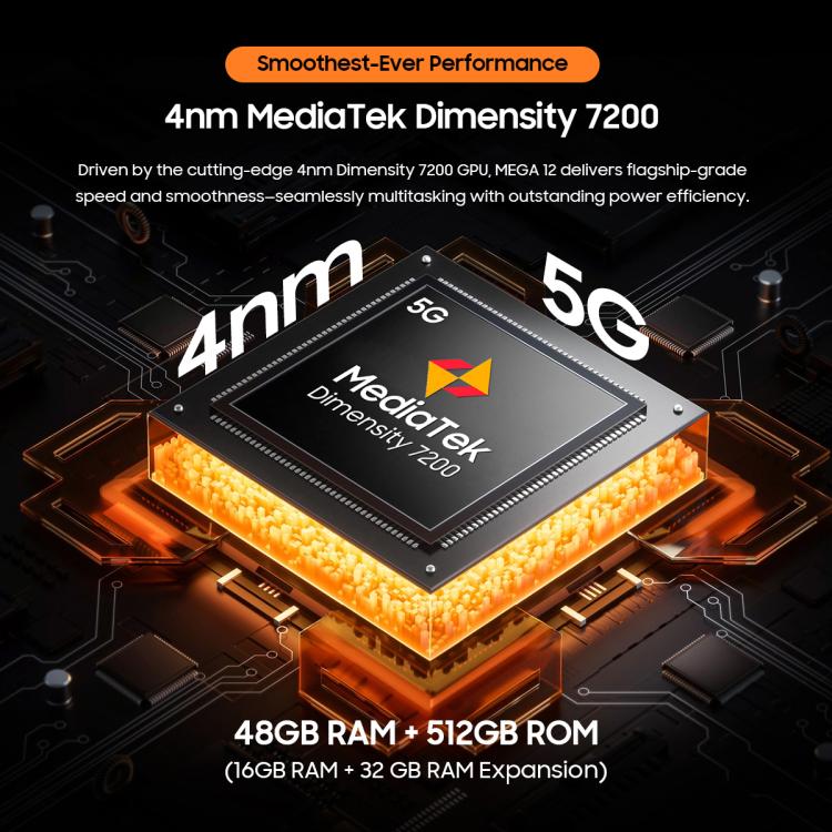 Blackview MEGA 12 Tablet PC, 12GB+256GB, 12.2 inch Android 16 MediaTek Dimensity 7200 Octa Core, Network: 5G, Global Version with Google Play